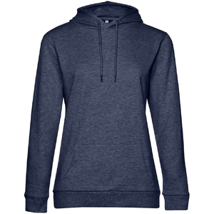 Толстовка с капюшоном женская Hoodie, синий меланж, размер L