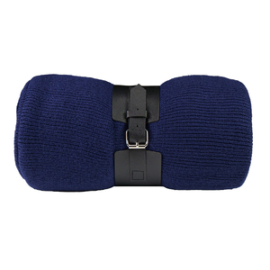 Плед "Belt"; т.синий; 130 х 180 см; 100% акрил, с поясом
