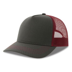 Бейсболка "RAPPER CANVAS-S", 5 клиньев, т.сер./красн, пласт.заст., 100% перераб. полиэстер, 270 г/м2