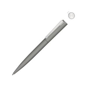 Металлическая шариковая ручка soft touch "Brush gum", серый