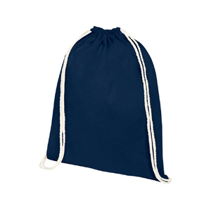 Рюкзак со шнурком Tenes из хлопка плотностью 140 г/м2, темно-синий