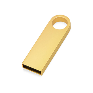 USB 2.0-флешка на 64 Гб с мини чипом и круглым отверстием, золотистыйй