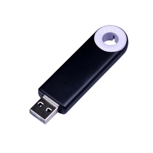 USB-флешка промо на 64 Гб прямоугольной формы, выдвижной механизм, белый