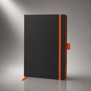 Блокнот "ColorNote Black", твердая обложка A5, 80 листов, черный с оранжевым