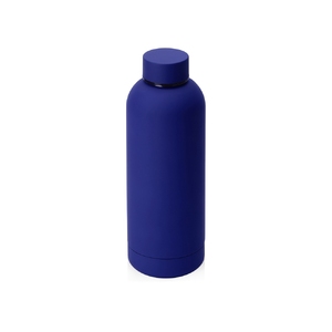 Вакуумная термобутылка "Cask" Waterline, soft touch, 500 мл, синий